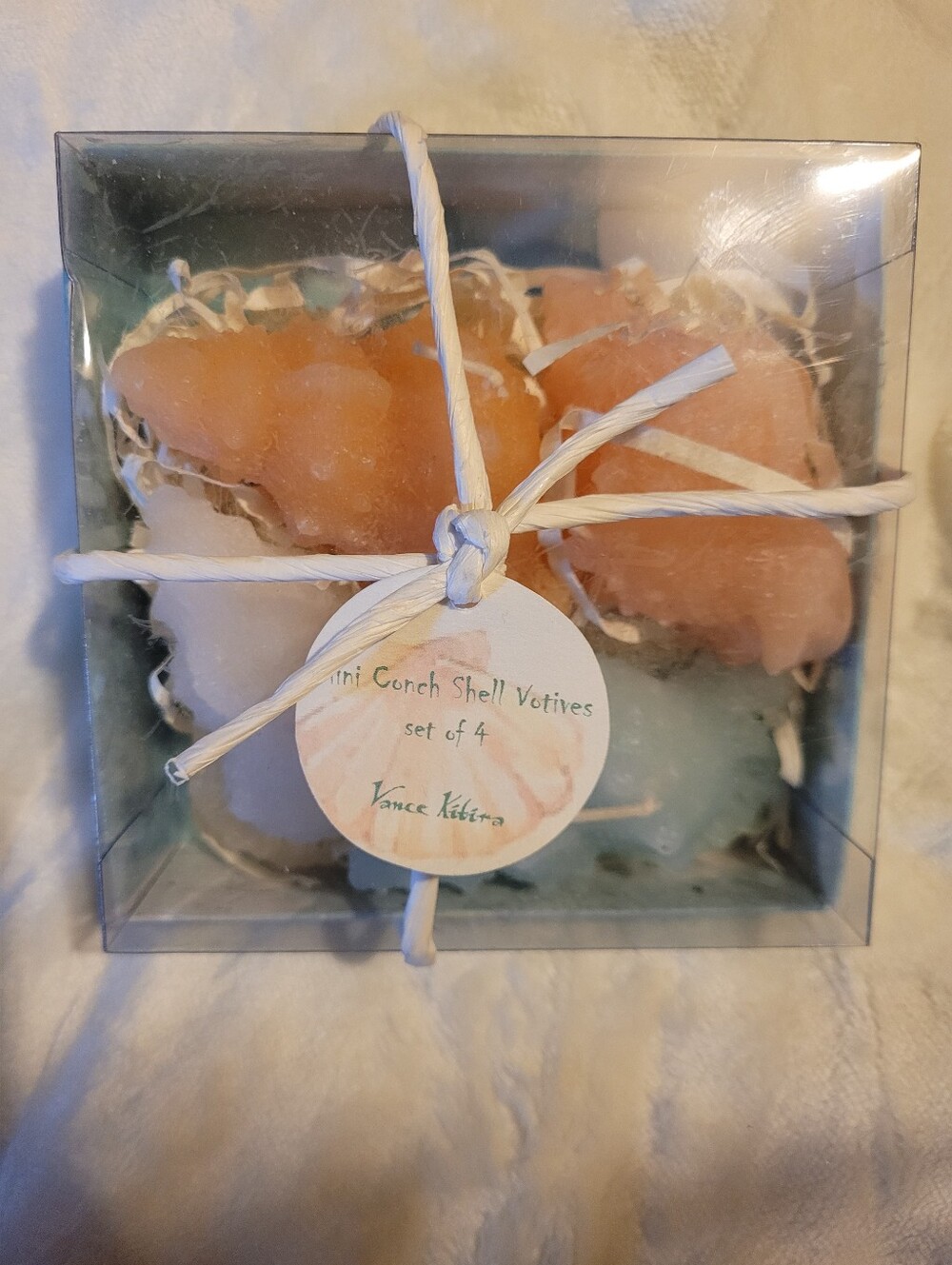 Vince Kitira Mini Conch Shell Votive Candle Set - Peach, Orange, White, Blue